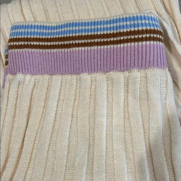 NWT 3 piece 🥰Cream Ribbed Knit sweater Cardigan Set with pull on pants size L/xl - Picture 8 of 8